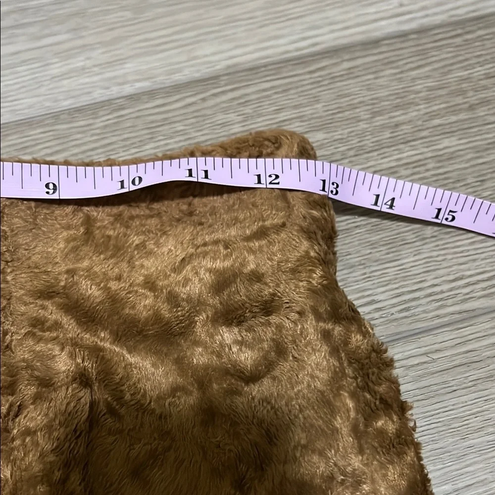 Brown and White Faux Fur Skirt